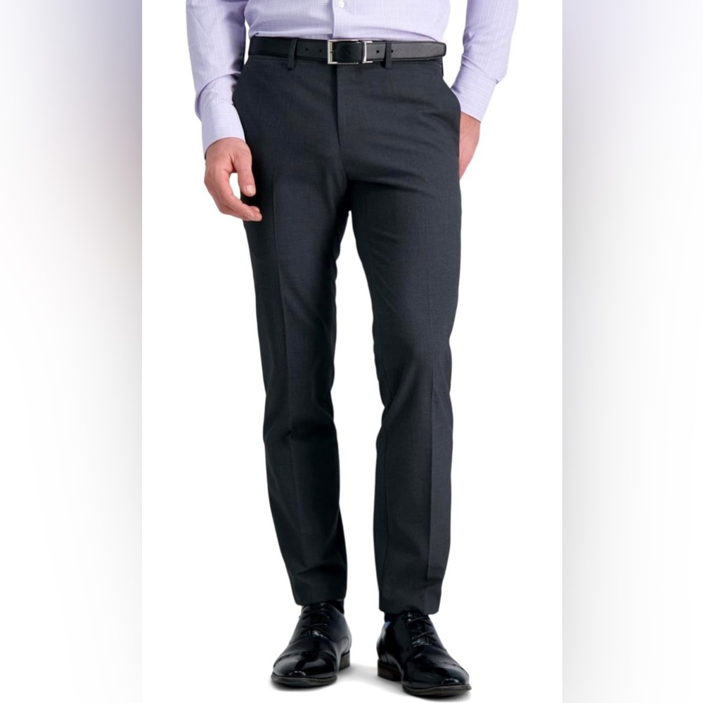 NWT Haggar Men's 4-Way Stretch Ultra Slim Flat Front Dress Pant Size 29x30 - Picture 1 of 8